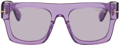 Shop Tom Ford Purple Fausto Sunglasses In 81y Shiny Transparen