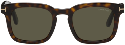 Shop Tom Ford Tortoiseshell Square Sunglasses In 52n Dk Hava
