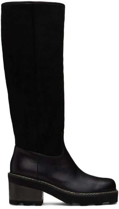 Shop Gabriela Hearst Black Shearling Vylos Boots In Blk Black