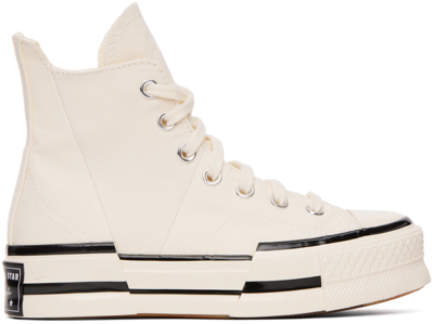 Shop Converse Off-white Chuck 70 Plus Sneakers In Egret/black/egret