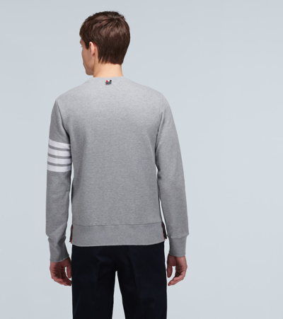 Shop Thom Browne 4-bar Cotton Classic Sweatshirt In Grey