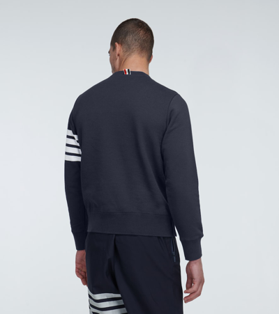 Thom Browne Engineered 4-bar Cotton Sweatshirt In Blue