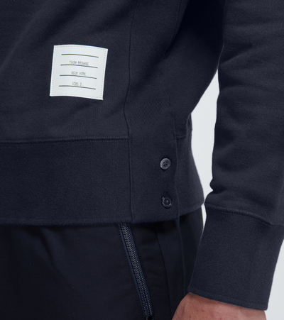 Thom Browne Engineered 4-bar Cotton Sweatshirt In Blue