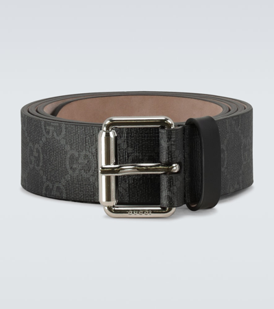 Shop Gucci Gg Belt With Kingsnake Print In Black