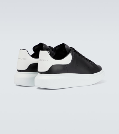 Shop Alexander Mcqueen Oversized Leather Sneakers In Black