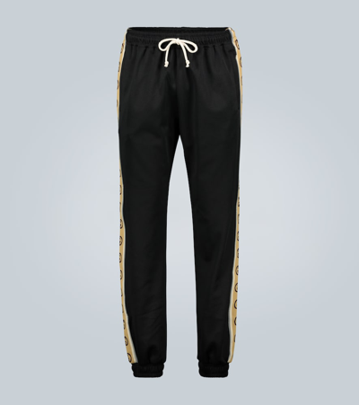 Shop Gucci Technical Jersey Sweatpants In Black