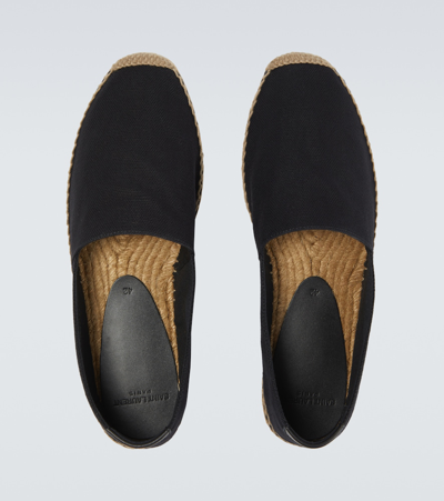 Saint Laurent Canvas Slip-on Espadrilles With Embroidered Logo Detail In Neutrals