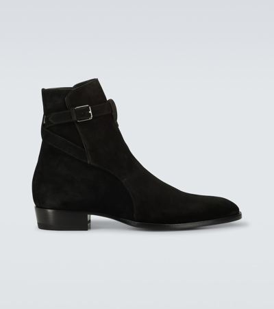 Shop Saint Laurent Wyatt 30 Jodhpur Boot In Black