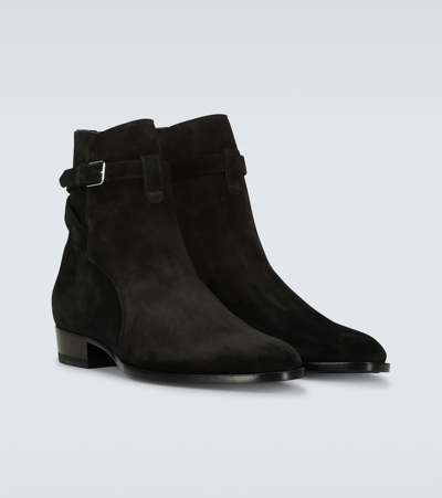 Shop Saint Laurent Wyatt 30 Jodhpur Boot In Black