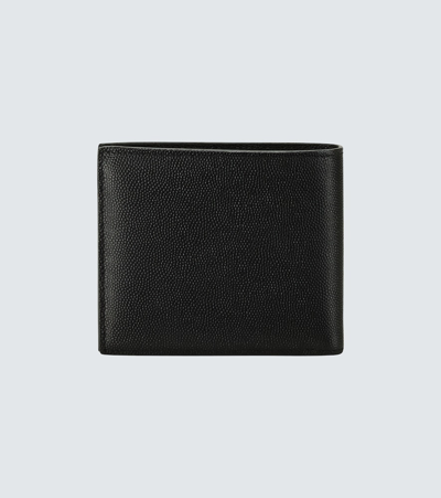 Saint Laurent Black Leather Bi-fold Wallet In Black