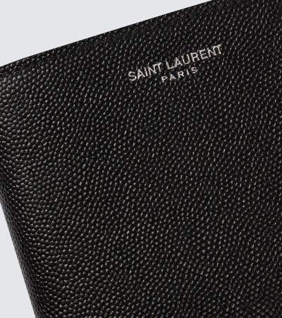Saint Laurent Black Leather Bi-fold Wallet In Black