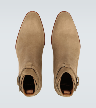 Shop Saint Laurent Wyatt 30 Jodhpur Boots In Brown