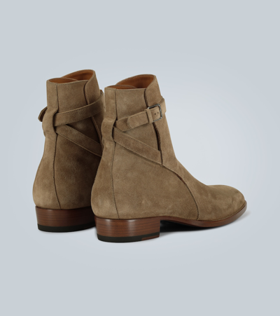 Saint Laurent Wyatt 30 Jodhpur Boots In Brown