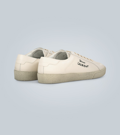 Saint Laurent Logo Print Low Top Sneakers In White