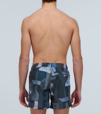 Shop Commas Printed Swim Shorts In Blue