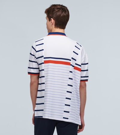 Shop Martine Rose Striped Print Polo Shirt In Multicoloured