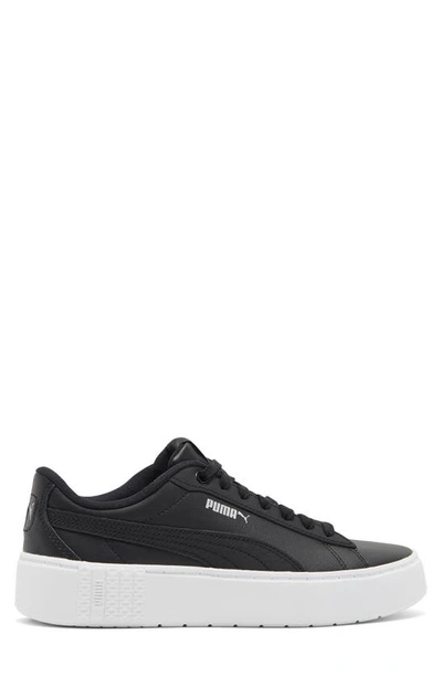 Shop Puma Smash Platform V2 Sneaker In Black-black-metallic Silver