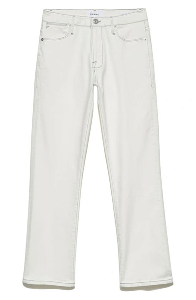 Shop Frame Le High Ankle Straight Leg Jeans In Chalk White