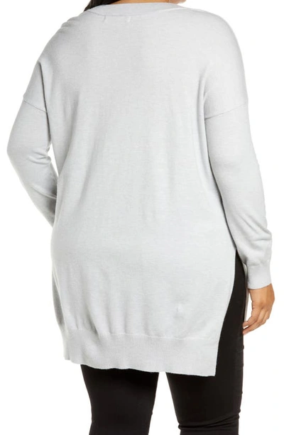 Shop Adyson Parker Step Hem Tunic Sweater In Light Heather Grey
