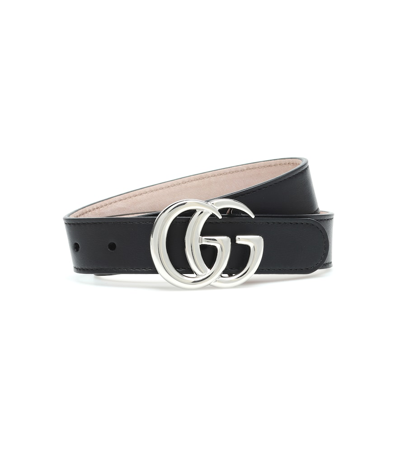 Shop Gucci Leather Belt In Black