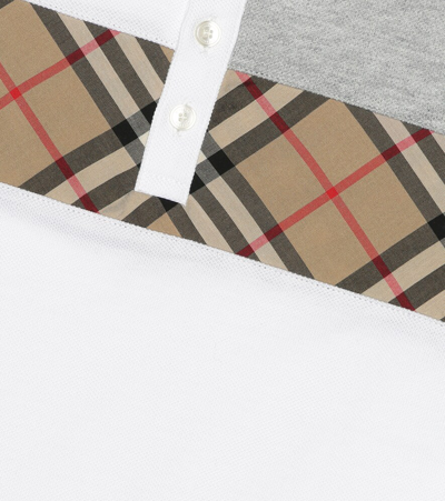 Shop Burberry Vintage Check Cotton Polo Shirt In White