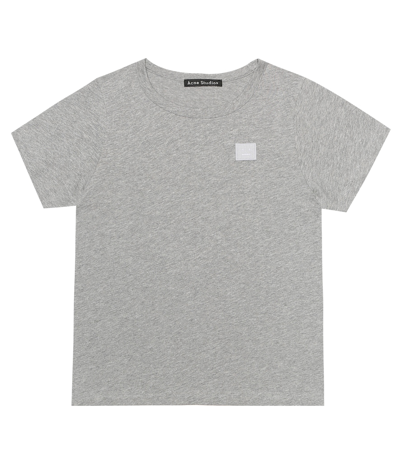 Shop Acne Studios Mini Nash Face Cotton T-shirt In Grey