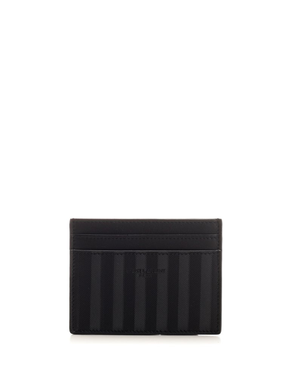 Shop Saint Laurent Paris Card Case In Black