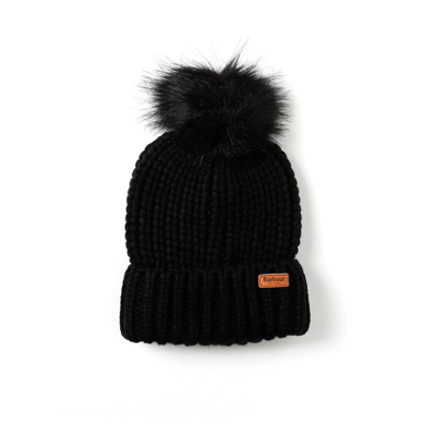 Shop Barbour Logo Patch Beanie In Black