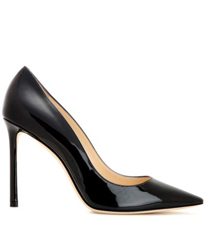 Shop Jimmy Choo Romy 100 Patent Leather Pumps In Black