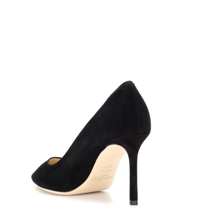 Shop Jimmy Choo Romy 85 Suede Pumps In Black