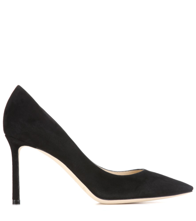 Jimmy Choo Romy 85 Suede Pumps In Black