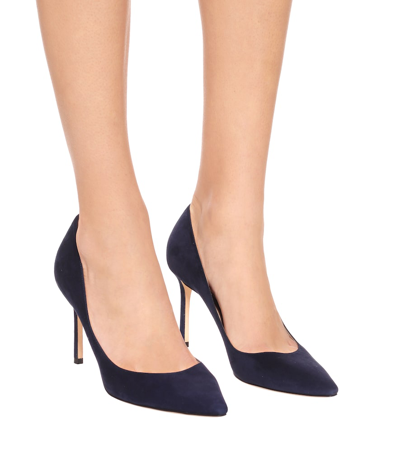 Shop Jimmy Choo Romy 85 Suede Pumps In Blue