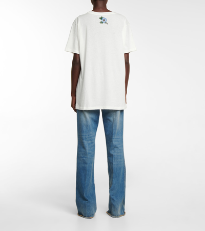 Gucci White Floral Patch Logo T-shirt