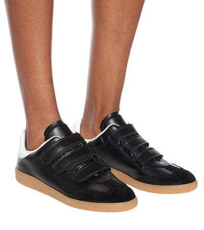 Shop Isabel Marant Beth Leather Sneakers In Black