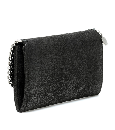 Shop Stella Mccartney Falabella Flap Wallet In Black