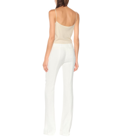 Alexander Mcqueen Leaf Crepe Classic Suiting Pants In White