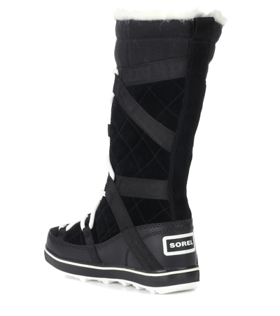 Shop Sorel Glacy Explorer Suede Boots In Black