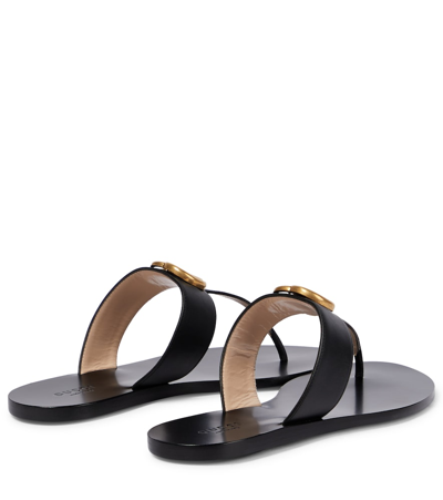 GUCCI DOUBLE G LEATHER THONG SANDALS P00294835