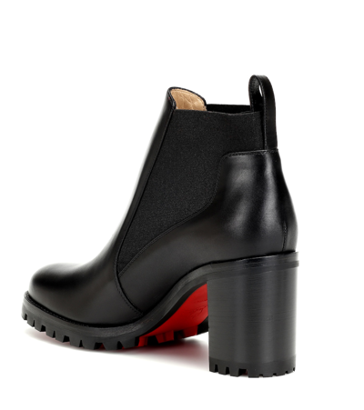 Christian Louboutin Marchacroche Leather Red Sole Booties In Black |  ModeSens