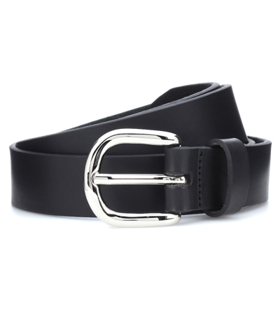 Shop Isabel Marant Zap Leather Belt In Black