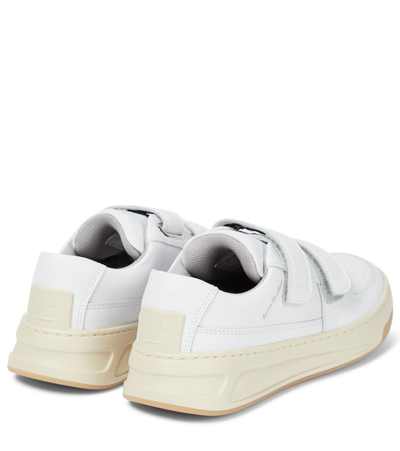 Shop Acne Studios Steffey Leather Sneakers In White