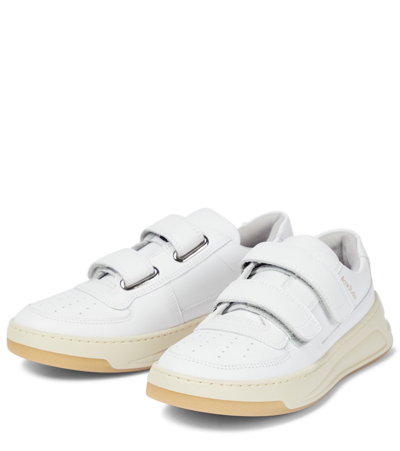 Shop Acne Studios Steffey Leather Sneakers In White