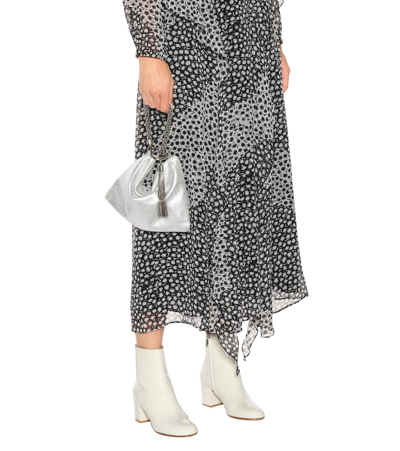 Jimmy Choo Callie Metallic Leather Clutch In Silver