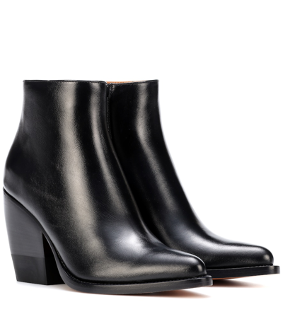 Shop Chloé Rylee Leather Ankle Boots In Black