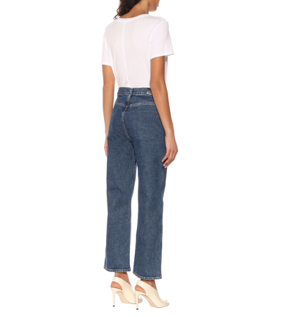 Goldsign High-rise Cropped Wide-leg Jeans In Blue
