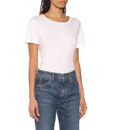 Shop Goldsign High-rise Cropped Wide-leg Jeans In Blue