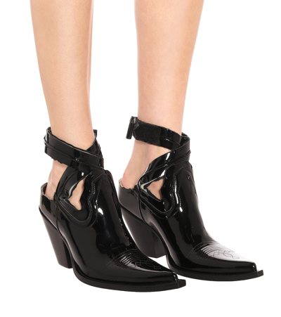 Shop Maison Margiela Patent Leather Ankle Boots In Black