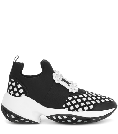 Shop Roger Vivier Viv' Run Strass Buckle Sneakers In Black