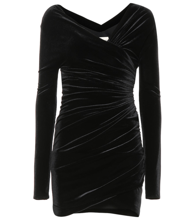 Shop Alexandre Vauthier Velvet Minidress In Black