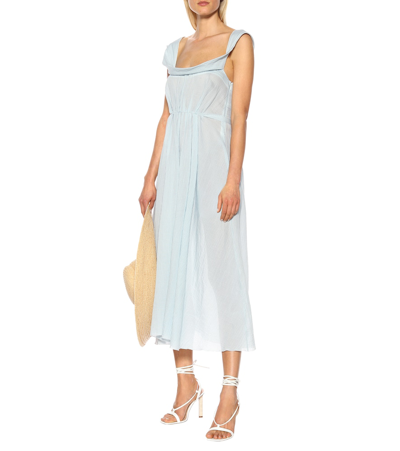 Shop Brock Collection Davi Gingham Cotton Midi Dress In Blue
